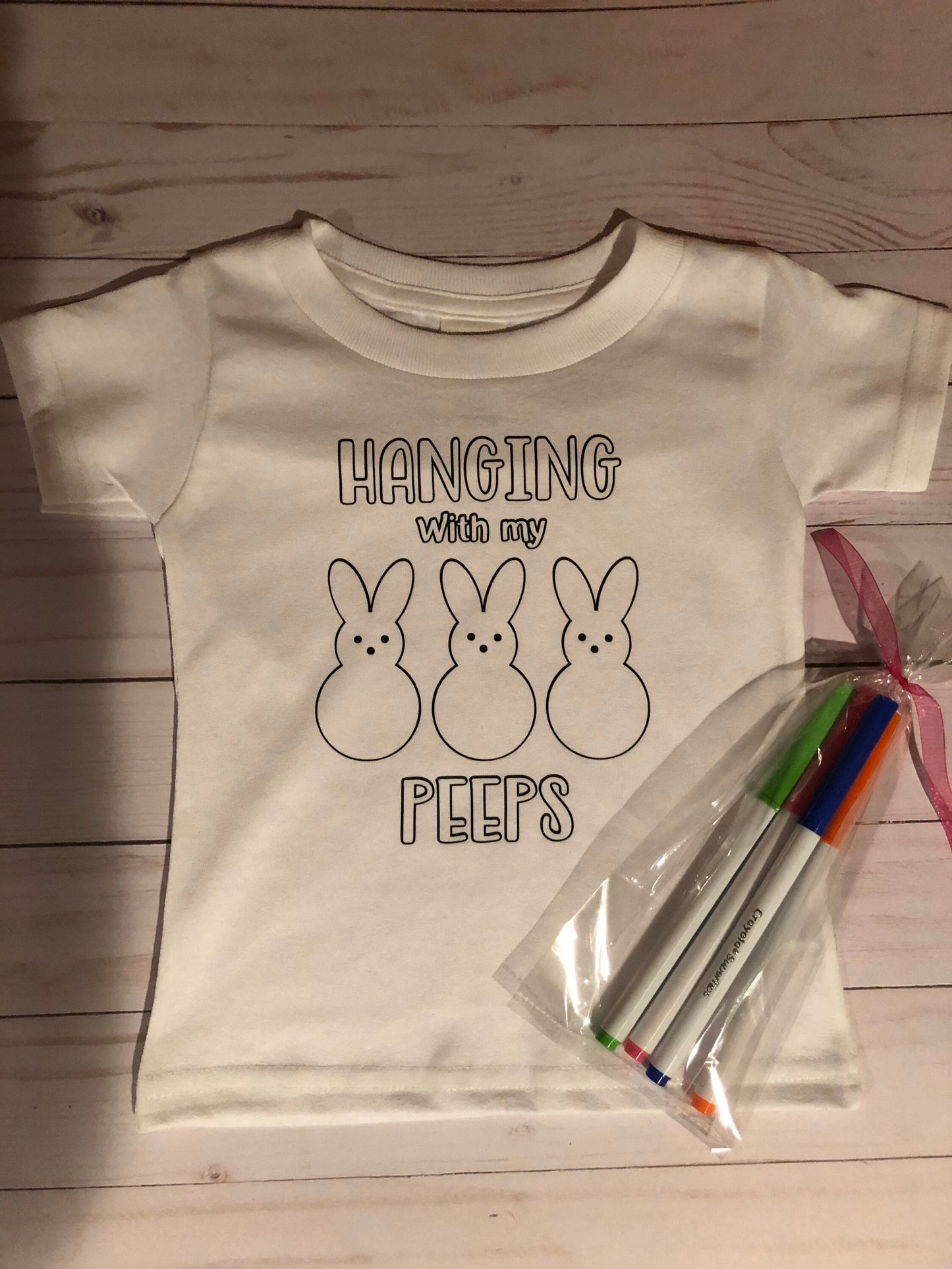 Easter Coloring Shirt, Coloring Page T-Shirt, Hanging with my PEEPS Shirt, Boy Easter Shirt, Girl Easter Shirt, Easter Gift, Coloring TShirt