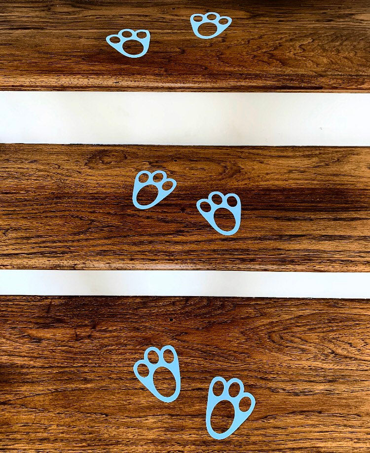 Easter Bunny Footprint, Blue Bunny Rabbit Feet, Easter Bunny Tracks Decal, Removable EASTER Bunny Feet, Bunny Tracks, Easter Trail Fun Vinyl