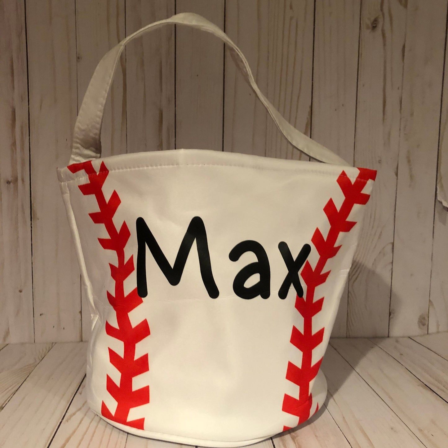 Personalized Name Sports Theme Easter Basket, Boy Easter Egg Hunt bag with Handle, Kid Egg Hunt, Baseball Soccer Basketball Tote Party Favor