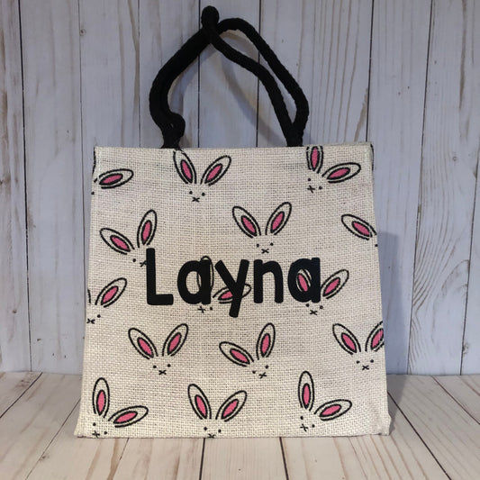 Personalized Easter Bag, Kids Egg Hunt Bag, Personalized Bunny Basket,  Monogram Easter Bag, Easter Tote Bag, Girls Easter TOTE, Boys Tote