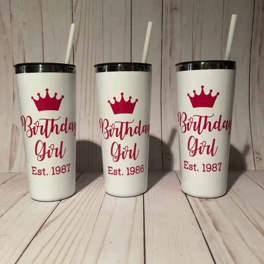 40th Birthday Gift for Women, Birthday Tumbler, Birthday Princess, Perfect Birthday Present, Sweet 16 Birthday, Milestone Birthday Cup