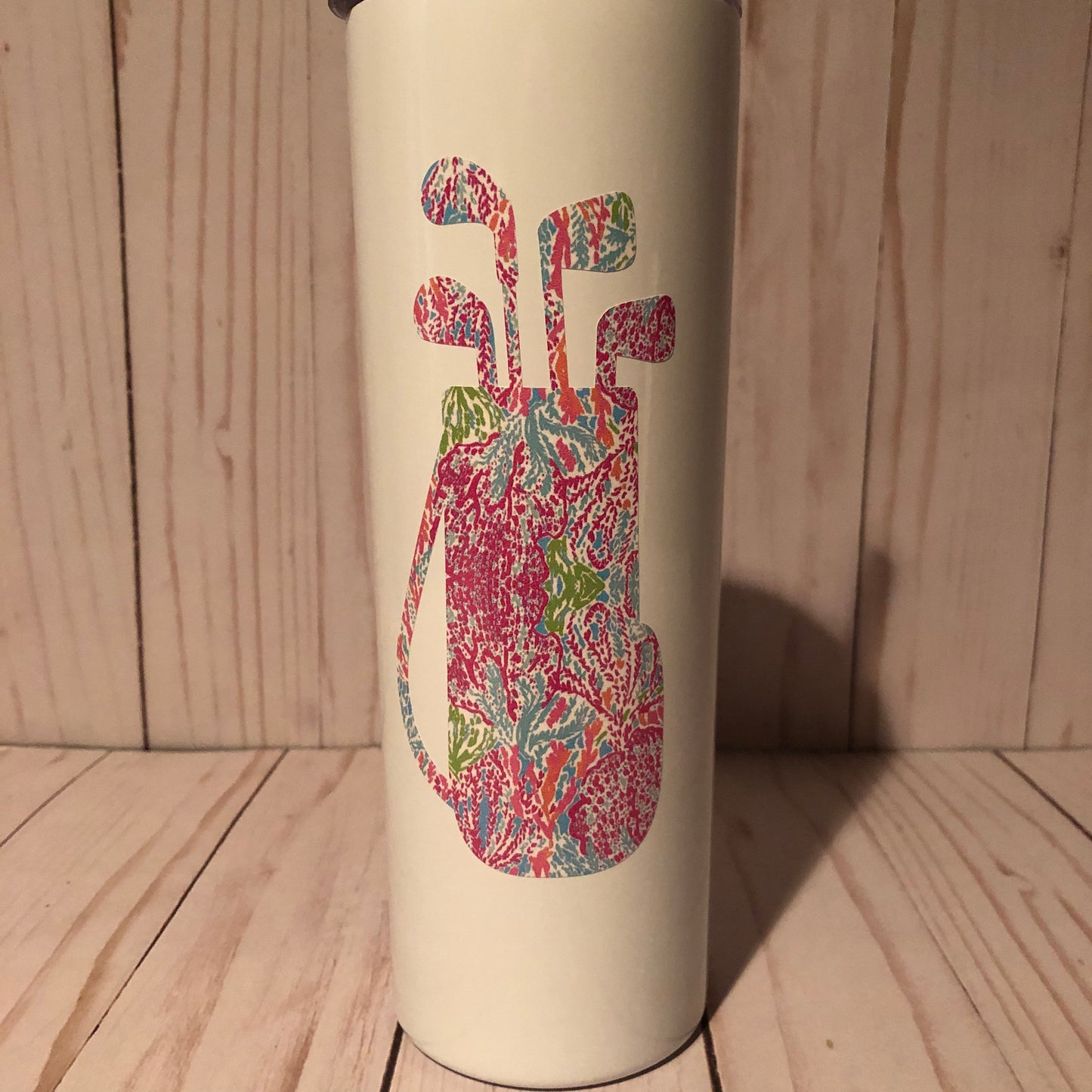 Golf Gift for Women, Golf Tumbler 20oz, Personalized Golf Tumbler, Iced Coffee Tumbler, Lilly Inspired Golf Cup, Golf Bag Tumbler