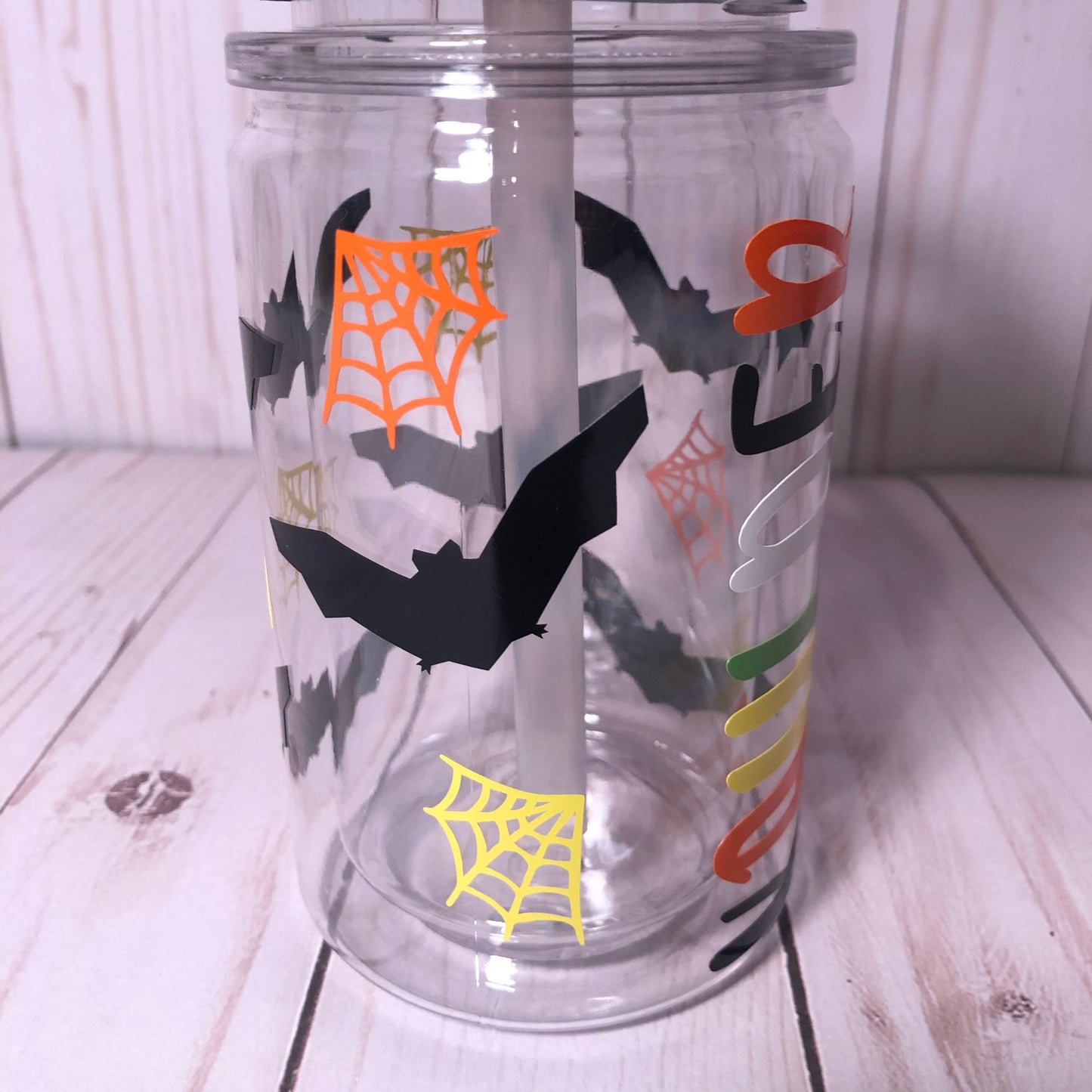 Halloween Themed Water Bottle, Bat Print Tumbler, Bat Cup, Kids Halloween Tumbler, Children's Halloween Cup, Spooky Happy Halloween