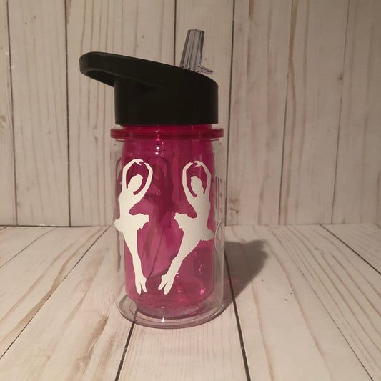 Personalized Monogram Girls Dance Water Bottle, Matching Ballerina Dancer Water Tumbler, Dance Recital Gift, Dance Birthday Gift for Girl