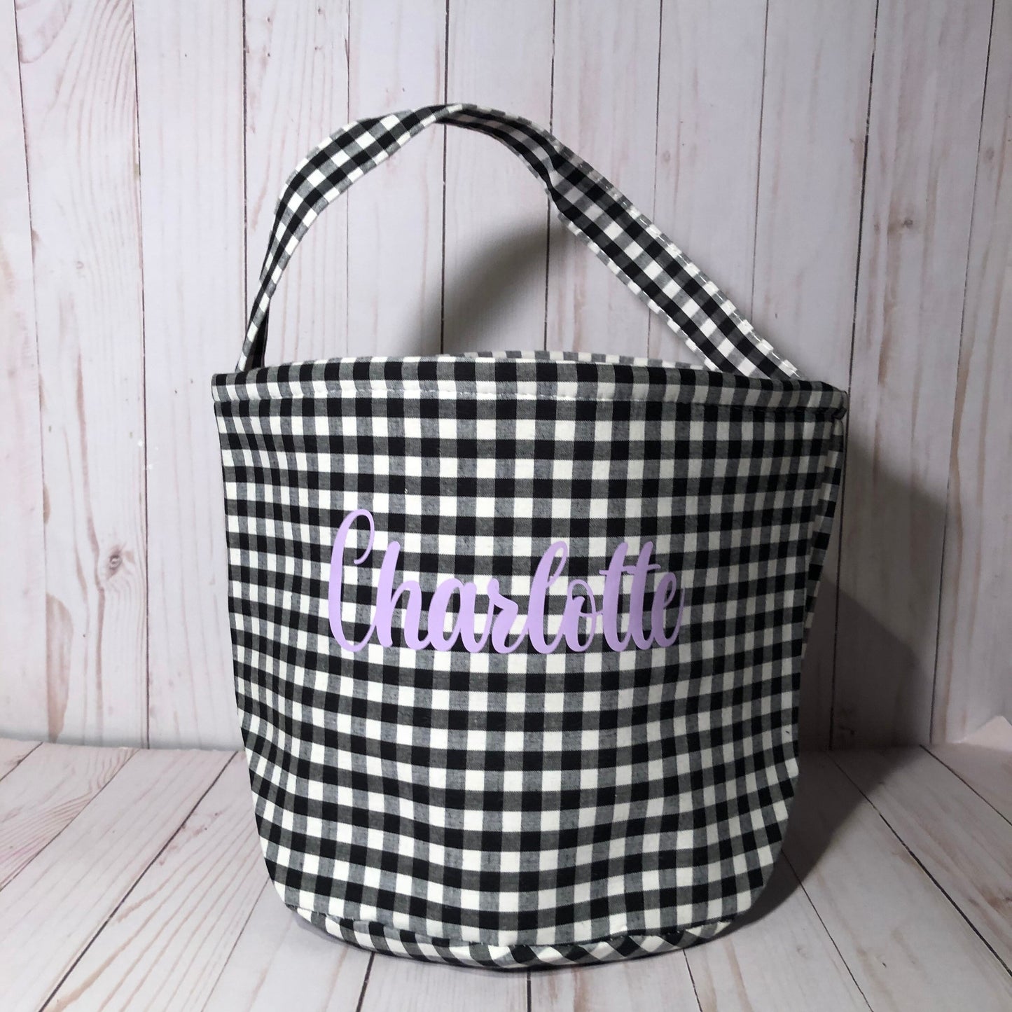 Trick or Treat Bag, Personalized Halloween Bag, Kids Halloween BAG, Gingham Halloween Tote, Halloween Basket, Trick or Treat Bag, Candy Tote