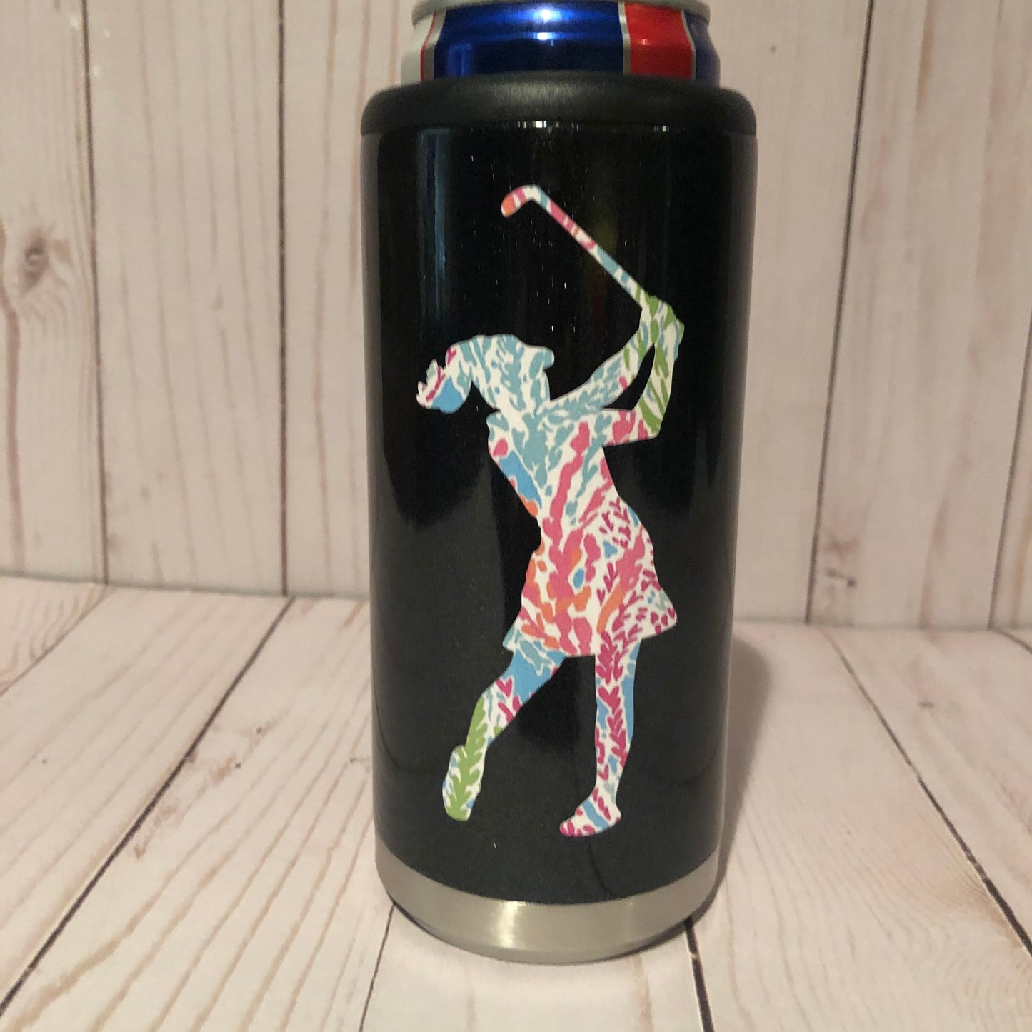 Golf Gift for Women, Golf Present, Personalized Golf Seltzer Holder, Lilly Inspired Golf Can Cooler, Spiked Seltzer Golf, Seltzer