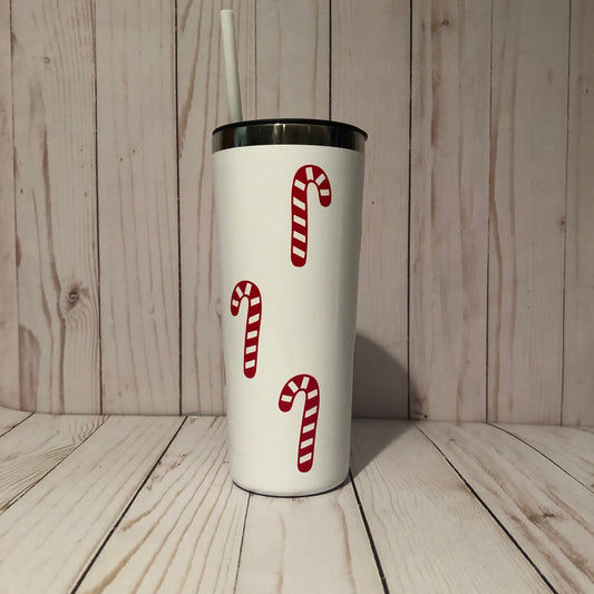 Christmas Tumbler, Holiday Tumbler, Personalized Christmas Cup, Candy Cane Tumbler, Christmas Cup with Lid, Christmas GIFT for Her