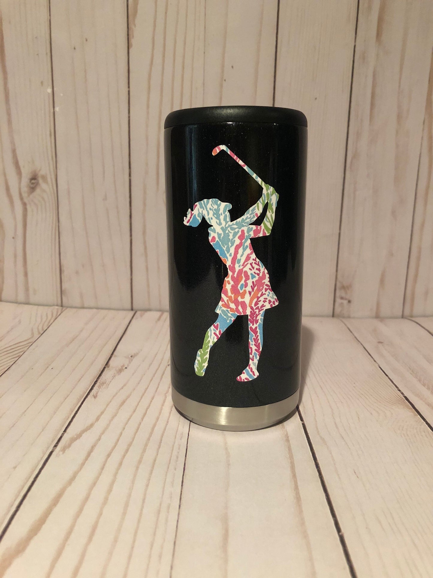 Golf Gift for Women, Golf Present, Personalized Golf Seltzer Holder, Lilly Inspired Golf Can Cooler, Spiked Seltzer Golf, Seltzer