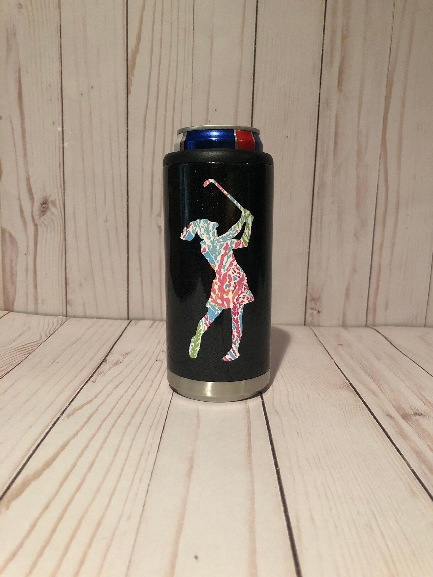 Golf Gift for Women, Golf Present, Personalized Golf Seltzer Holder, Lilly Inspired Golf Can Cooler, Spiked Seltzer Golf, Seltzer