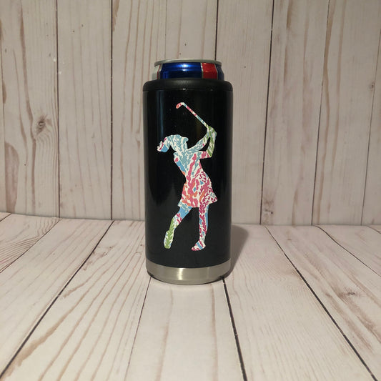 Golf Gift for Women, Golf Present, Personalized Golf Seltzer Holder, Lilly Inspired Golf Can Cooler, Spiked Seltzer Golf, Seltzer