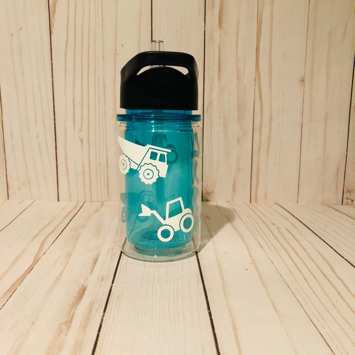 Custom Construction Truck Tumbler Kid Cup, Personalized Excavator Dump Truck Water Bottle, Truck Lover Gift, Construction Birthday Favor