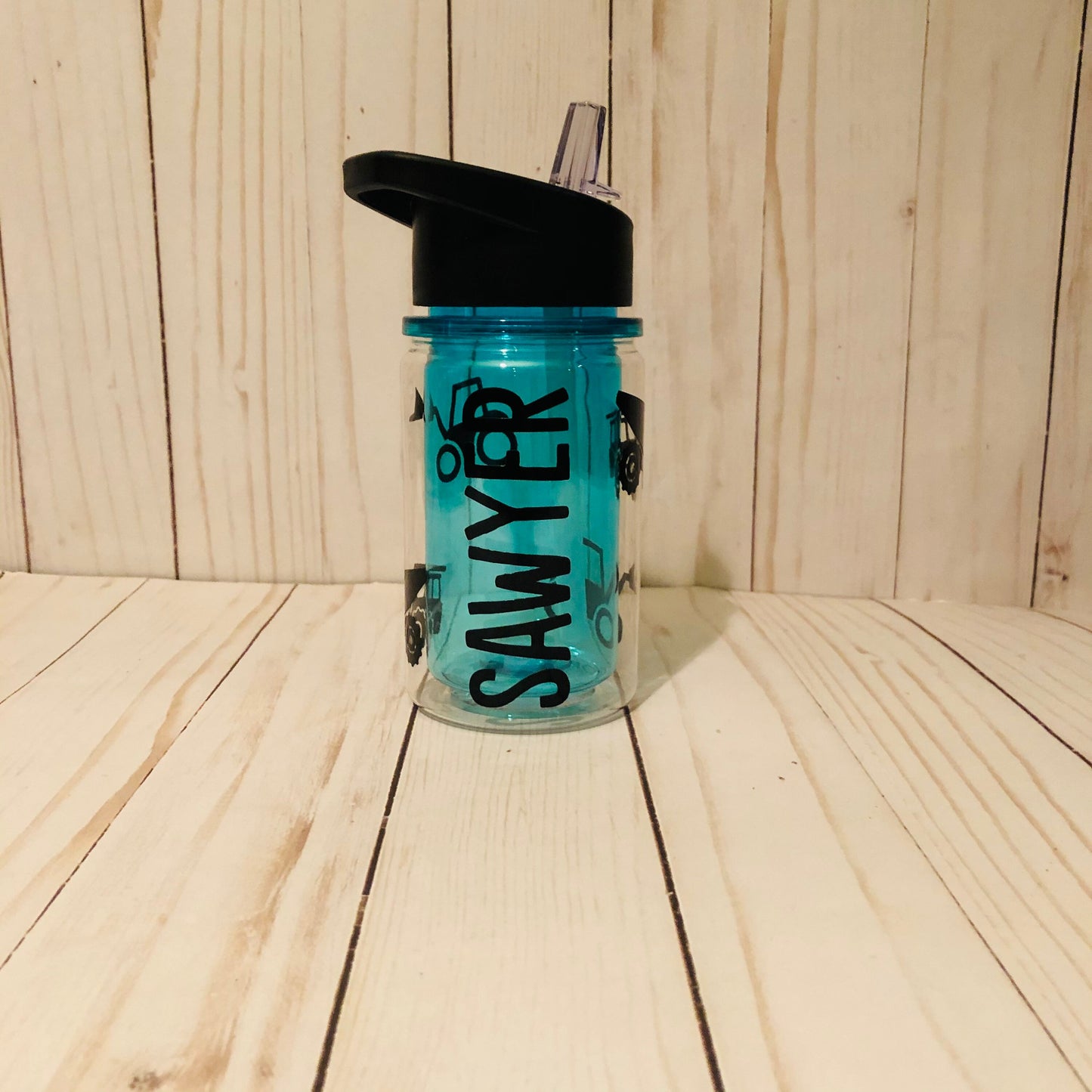 Custom Construction Truck Tumbler Kid Cup, Personalized Excavator Dump Truck Water Bottle, Truck Lover Gift, Construction Birthday Favor