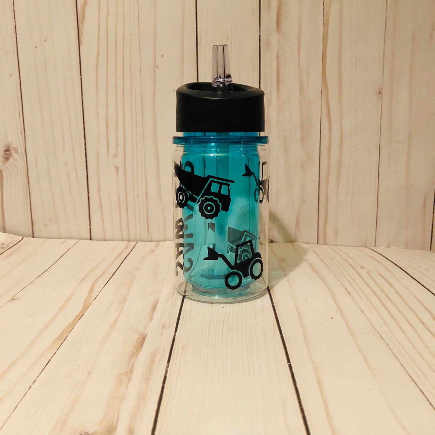 Custom Construction Truck Tumbler Kid Cup, Personalized Excavator Dump Truck Water Bottle, Truck Lover Gift, Construction Birthday Favor