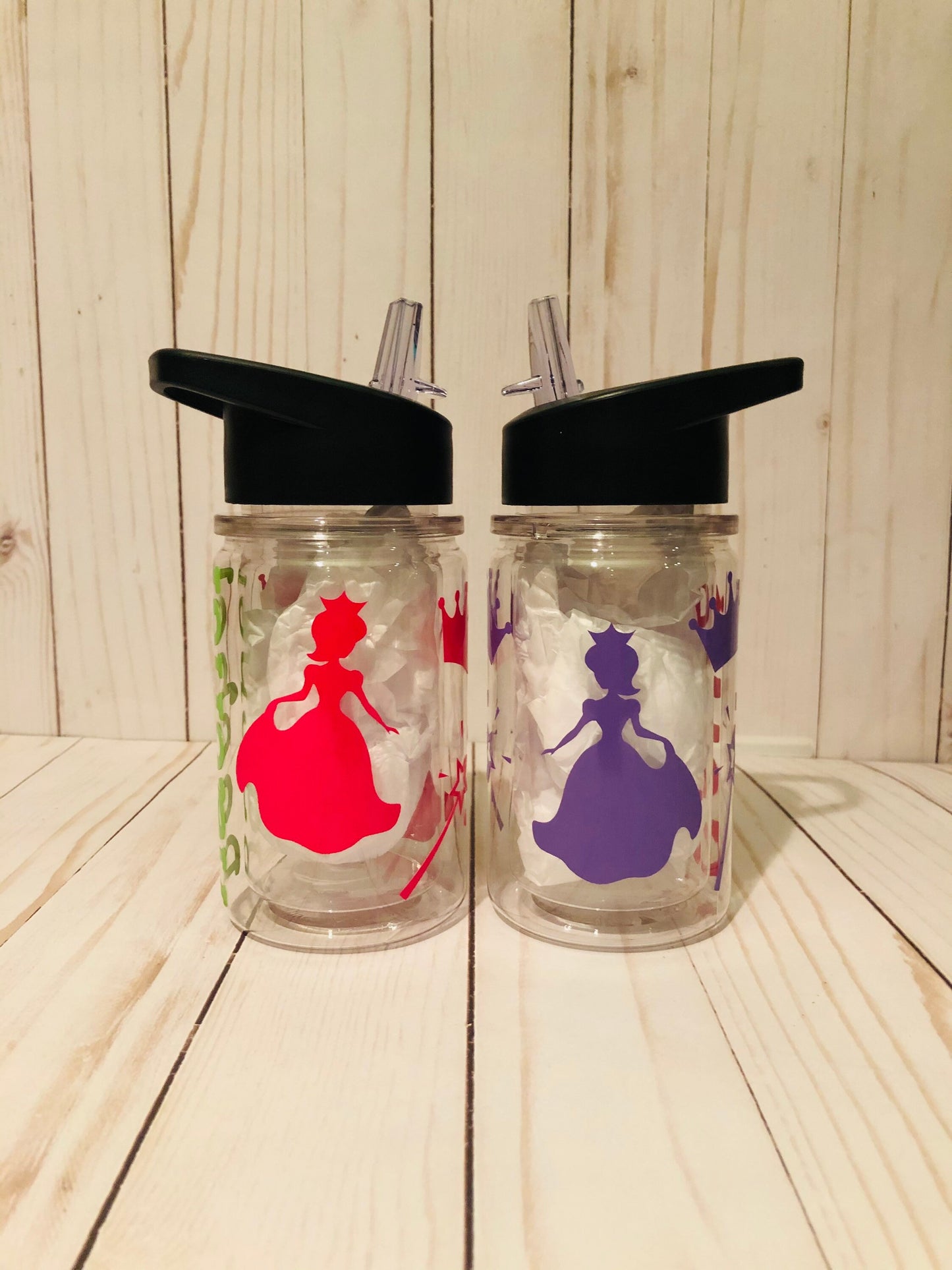 Personalized Princess Flip Top Water Bottle, BPA Free Little Princess Cup with Lid, Crown Tiara Custom School Water Bottle, Princess Gift