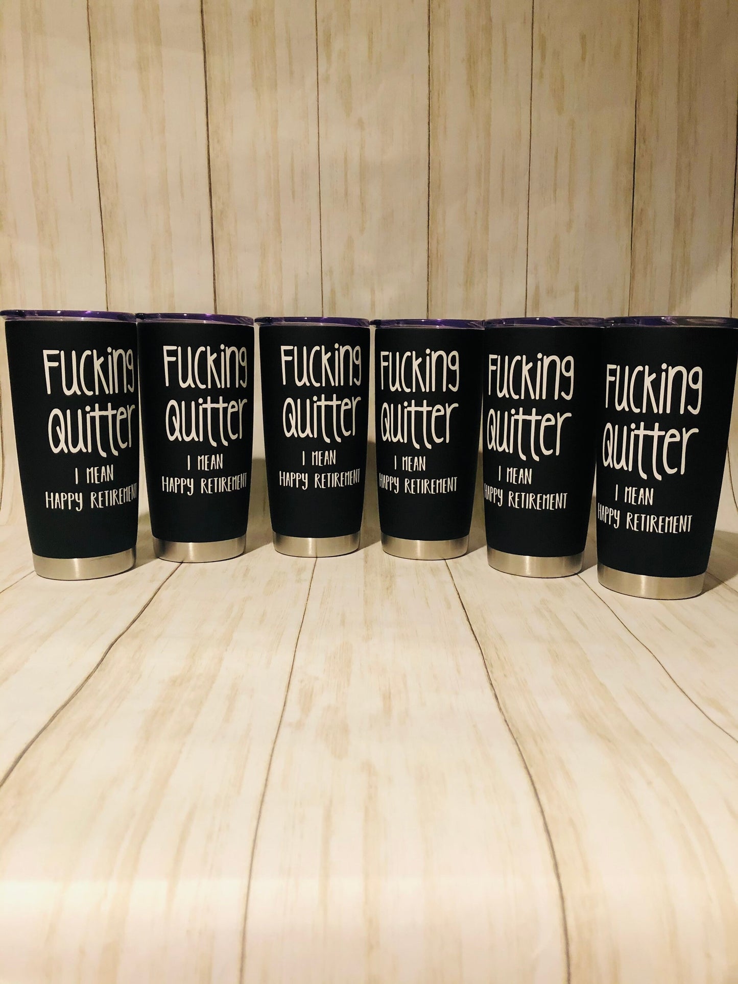 Funny Retirement Gifts, Sarcastic Coffee Tumbler Gift for Men, Coworker Retirement Party Personalized Gift Tumbler, F*cking Quitter