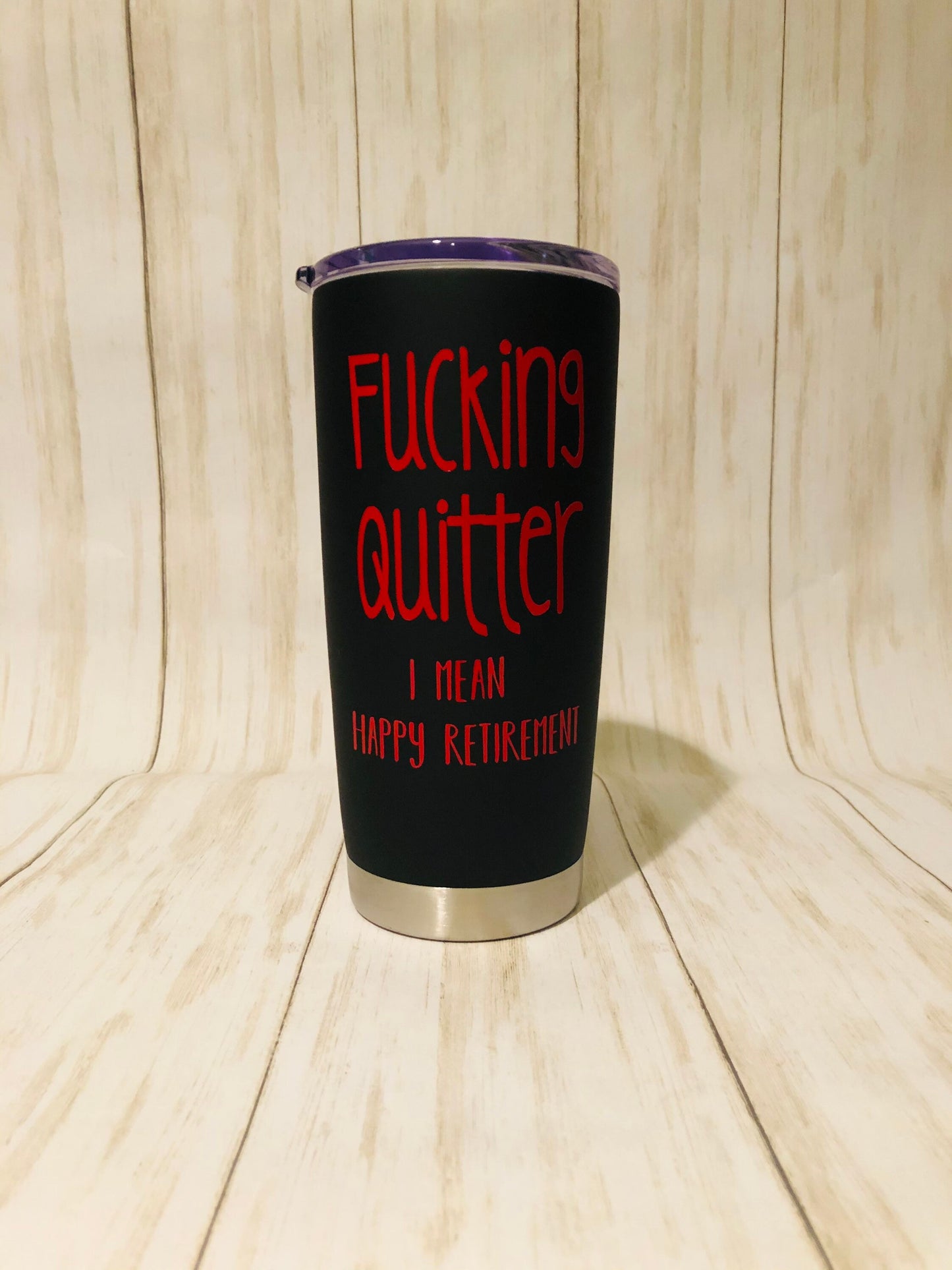 Funny Retirement Gifts, Sarcastic Coffee Tumbler Gift for Men, Coworker Retirement Party Personalized Gift Tumbler, F*cking Quitter