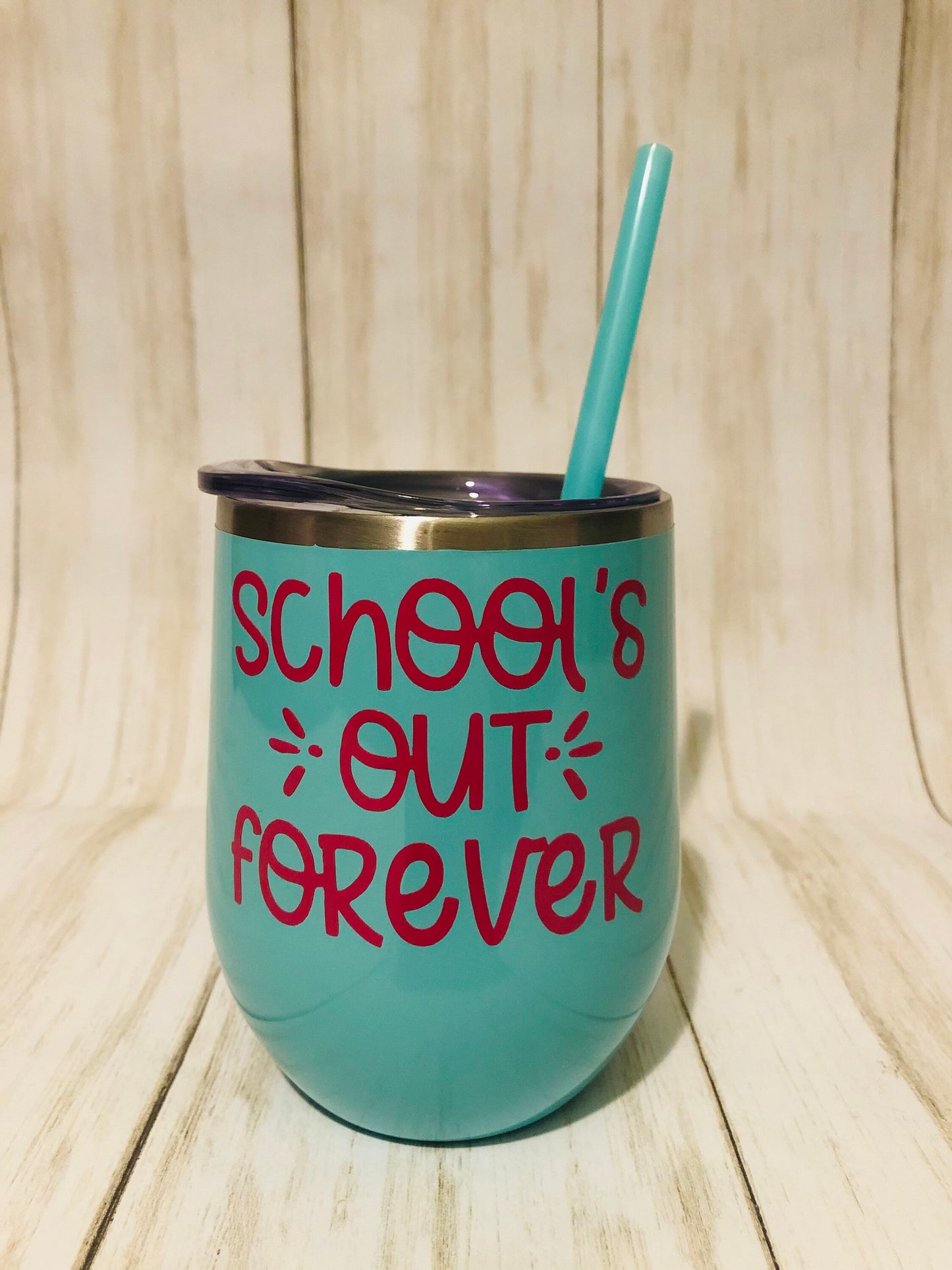 Retirement Gift for Teacher, Schools Out Forever Gift, Funny Teacher Wine Glass, Retired Teacher Gift Idea, Teacher Retirement Party Idea