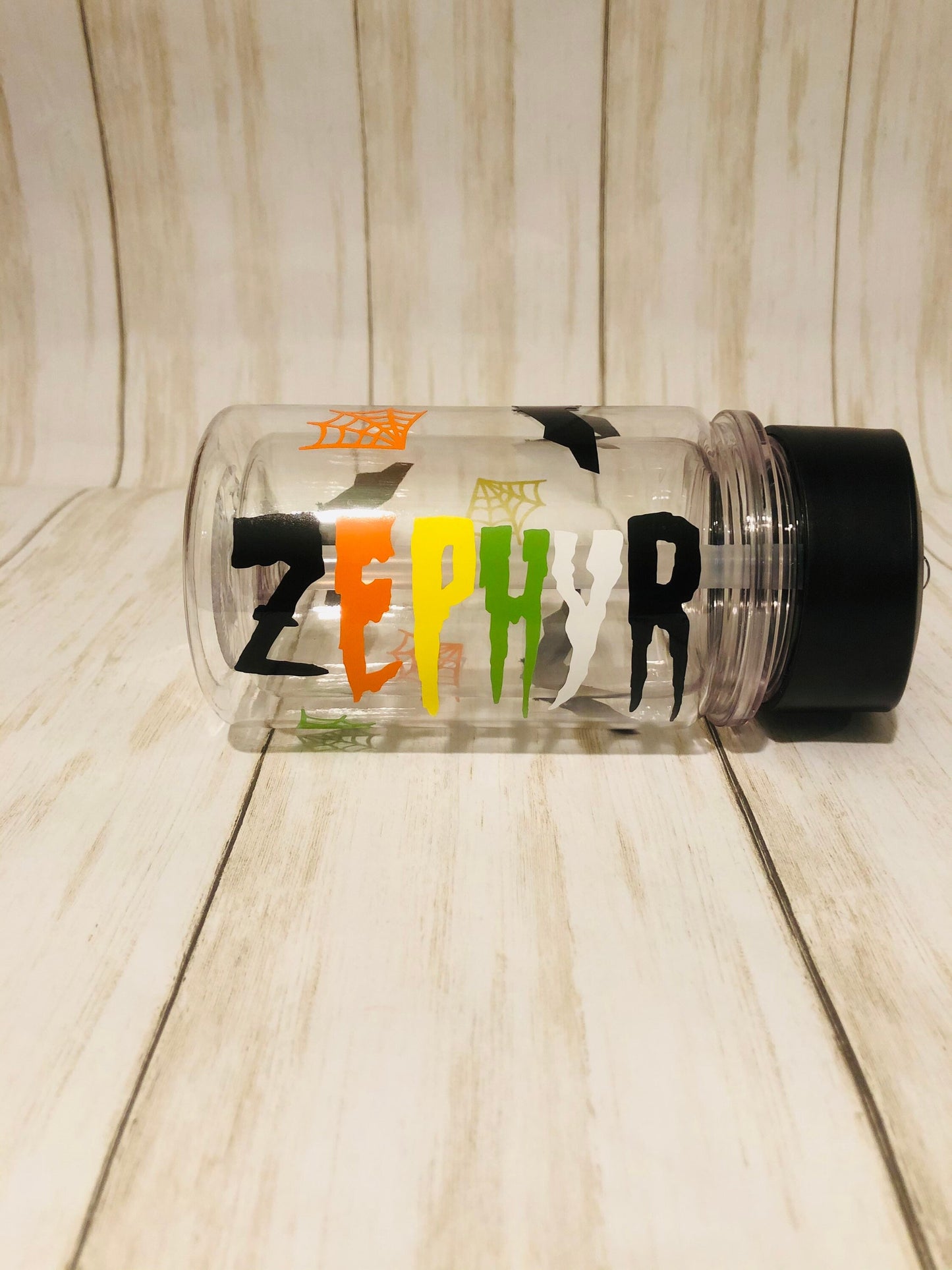 Halloween Themed Water Bottle, Bat Print Tumbler, Bat Cup, Kids Halloween Tumbler, Children's Halloween Cup, Spooky Happy Halloween