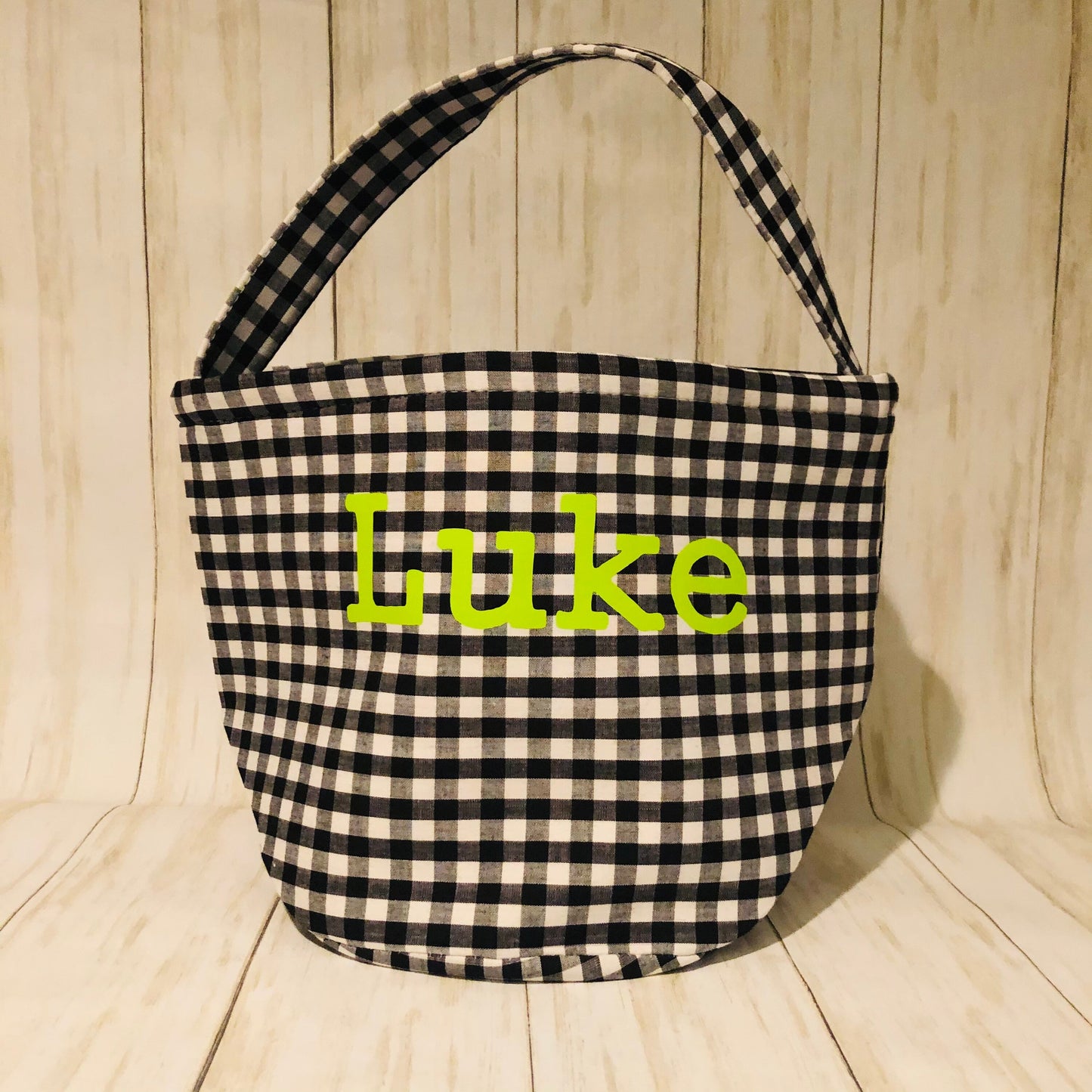 Trick or Treat Bag, Personalized Halloween Bag, Kids Halloween BAG, Gingham Halloween Tote, Halloween Basket, Trick or Treat Bag, Candy Tote