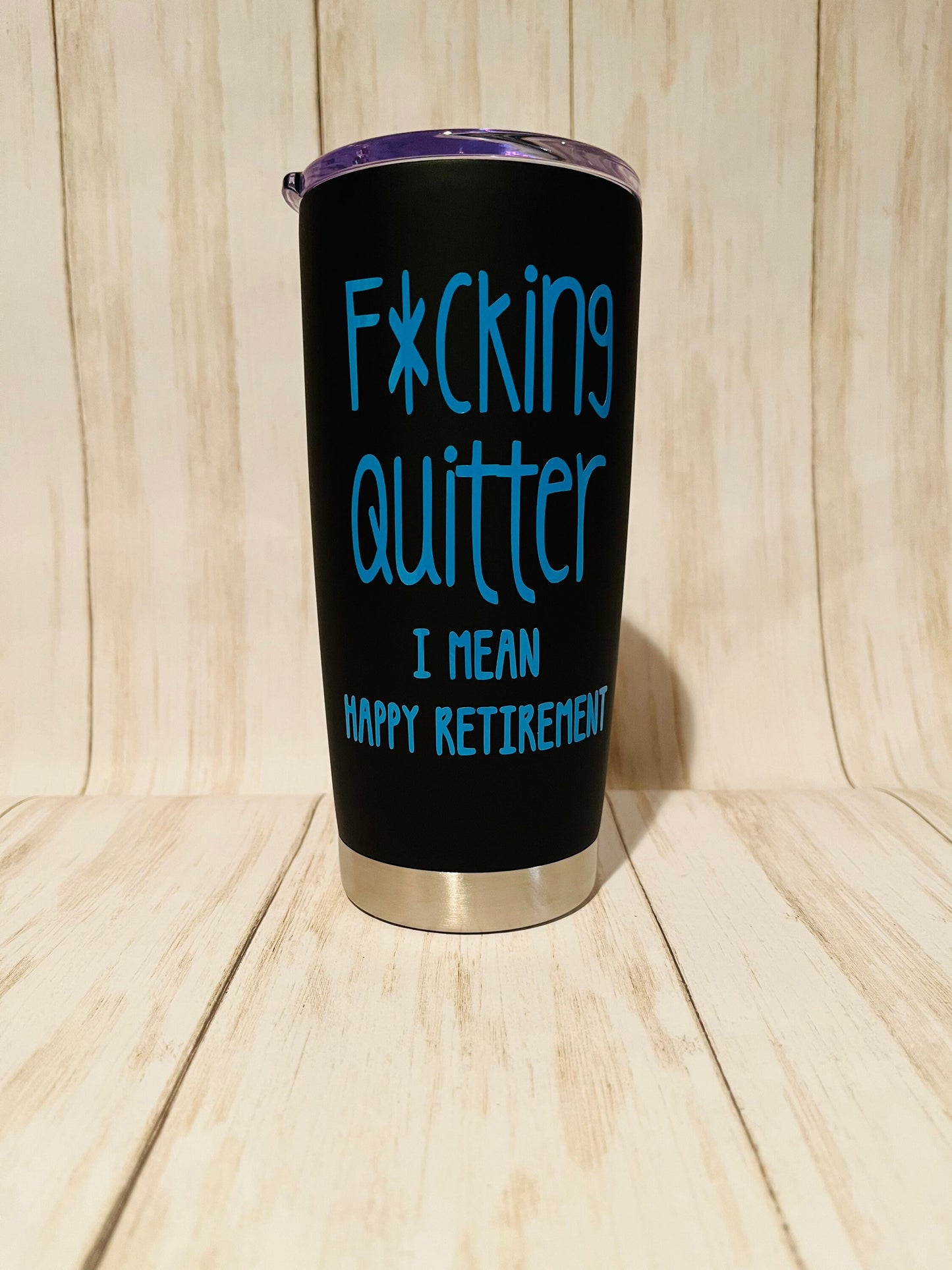 Funny Retirement Gifts, Sarcastic Coffee Tumbler Gift for Men, Coworker Retirement Party Personalized Gift Tumbler, F*cking Quitter