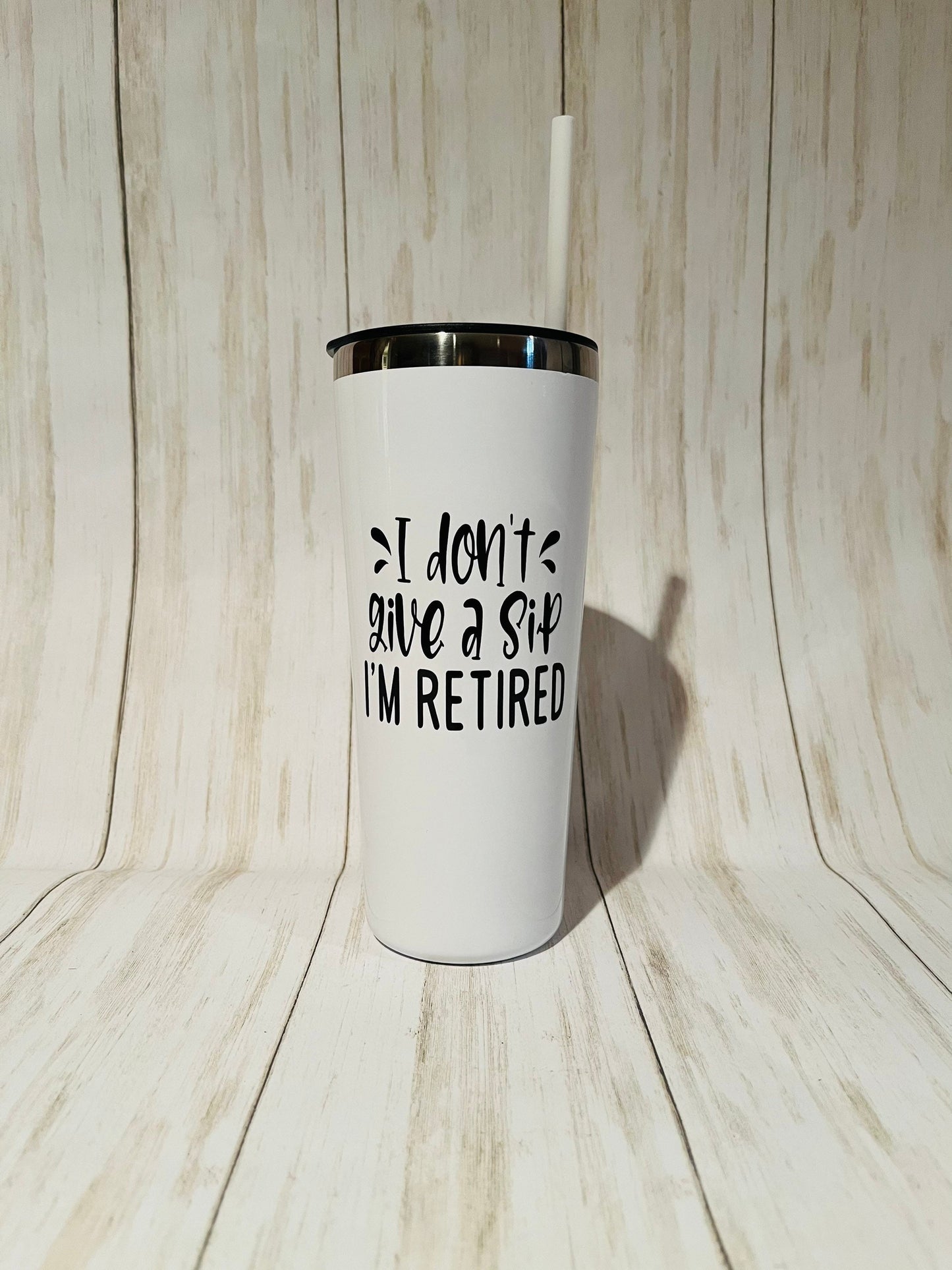 I'm Retired Tumbler for Women, I Don't Give a Sip I'm Retired, Funny Retirement Gift, Wine Tumbler for Retirement, Retirement Gift for Women