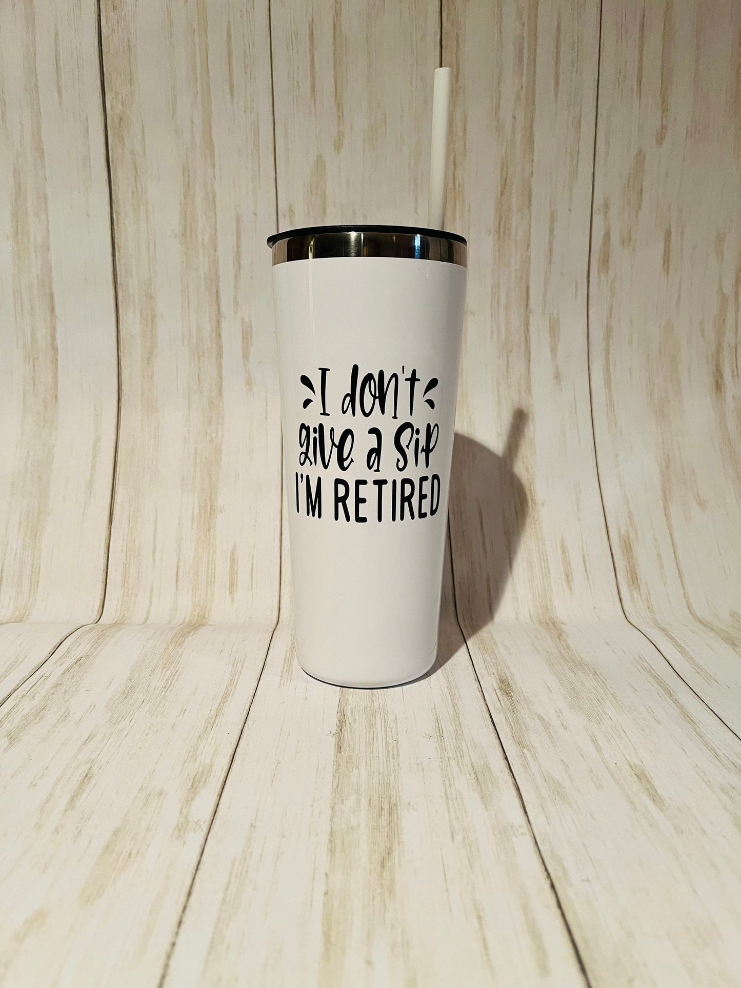 I'm Retired Tumbler for Women, I Don't Give a Sip I'm Retired, Funny Retirement Gift, Wine Tumbler for Retirement, Retirement Gift for Women