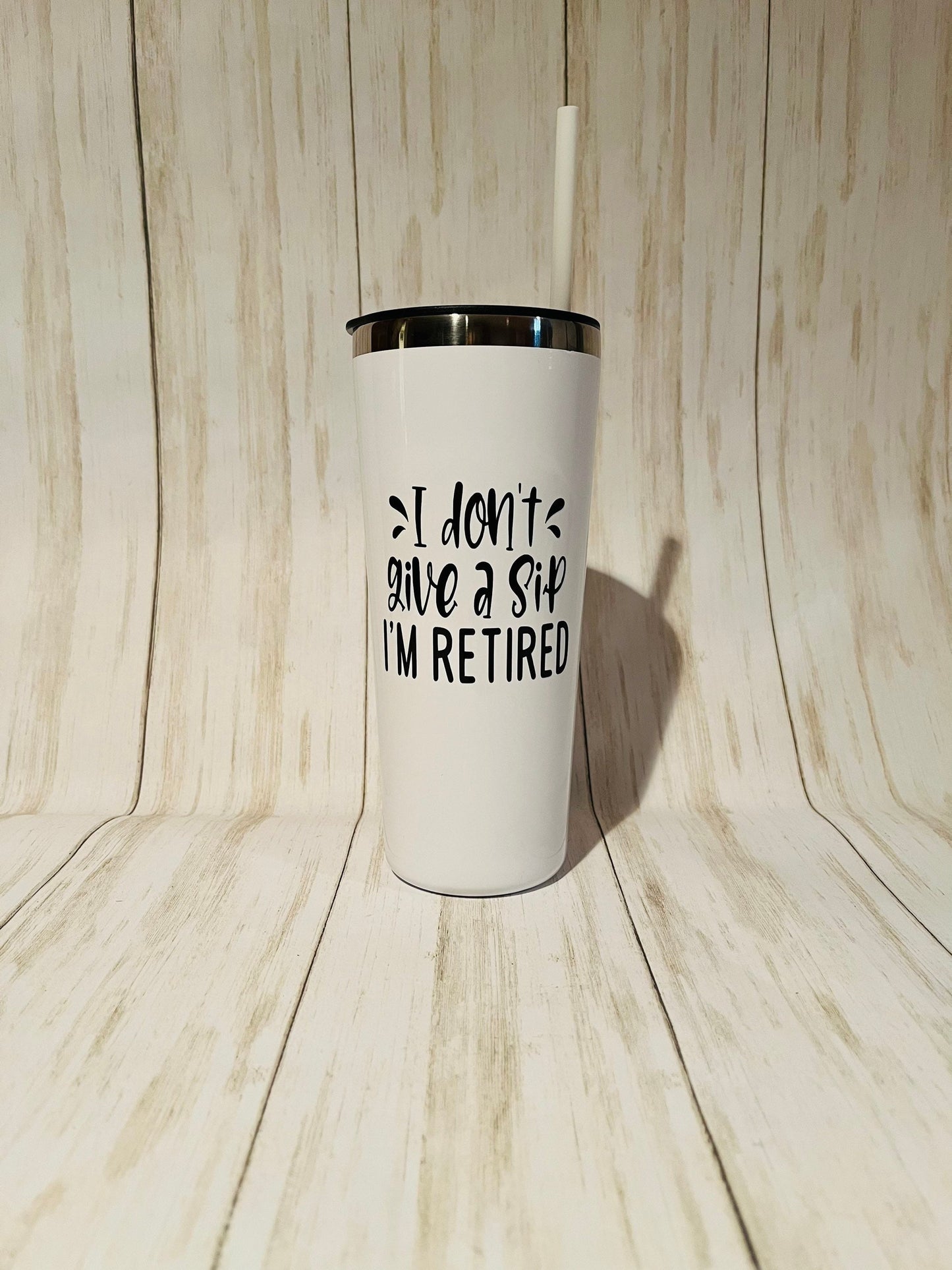 I'm Retired Tumbler for Women, I Don't Give a Sip I'm Retired, Funny Retirement Gift, Wine Tumbler for Retirement, Retirement Gift for Women