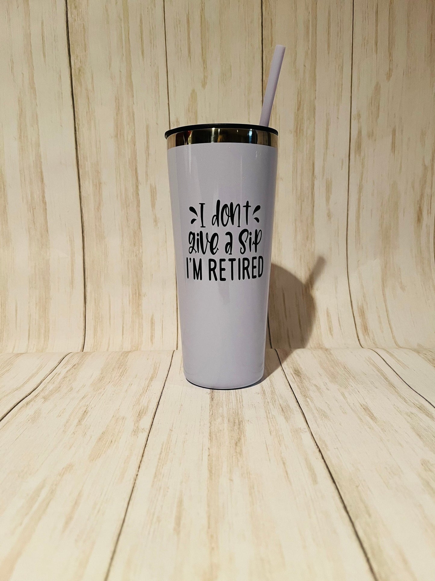 I'm Retired Tumbler for Women, I Don't Give a Sip I'm Retired, Funny Retirement Gift, Wine Tumbler for Retirement, Retirement Gift for Women