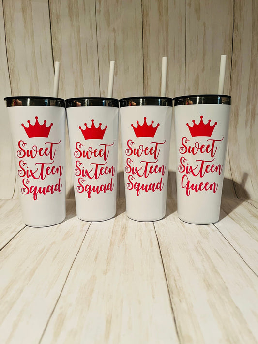 Sweet 16 Gifts for Girls, Sixteenth Birthday, Sweet Sixteen, Birthday Princess, Birthday Girl, Personalized Birthday Tumbler, Sweet 16 Cup