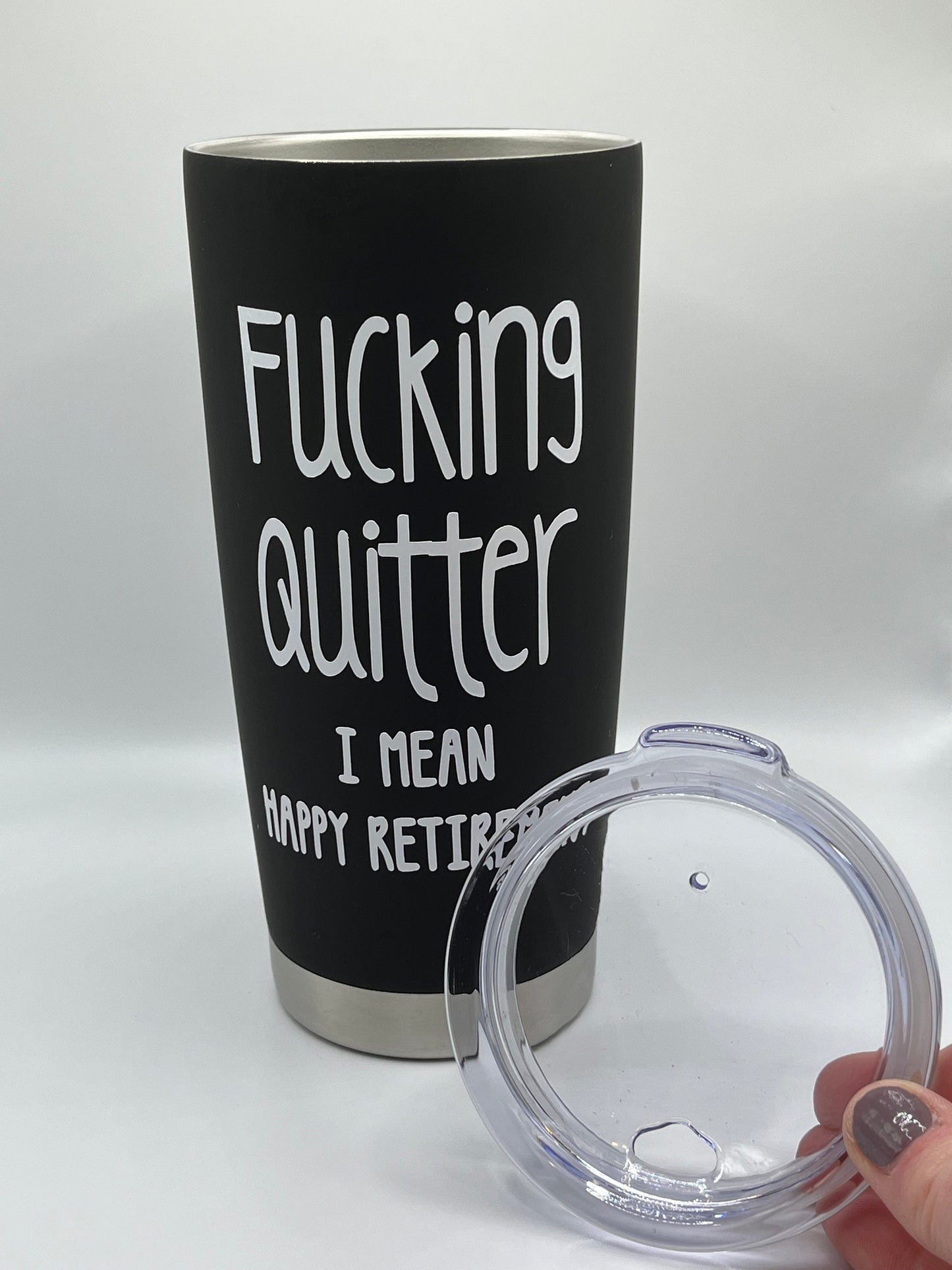 Funny Retirement Gifts, Sarcastic Coffee Tumbler Gift for Men, Coworker Retirement Party Personalized Gift Tumbler, F*cking Quitter